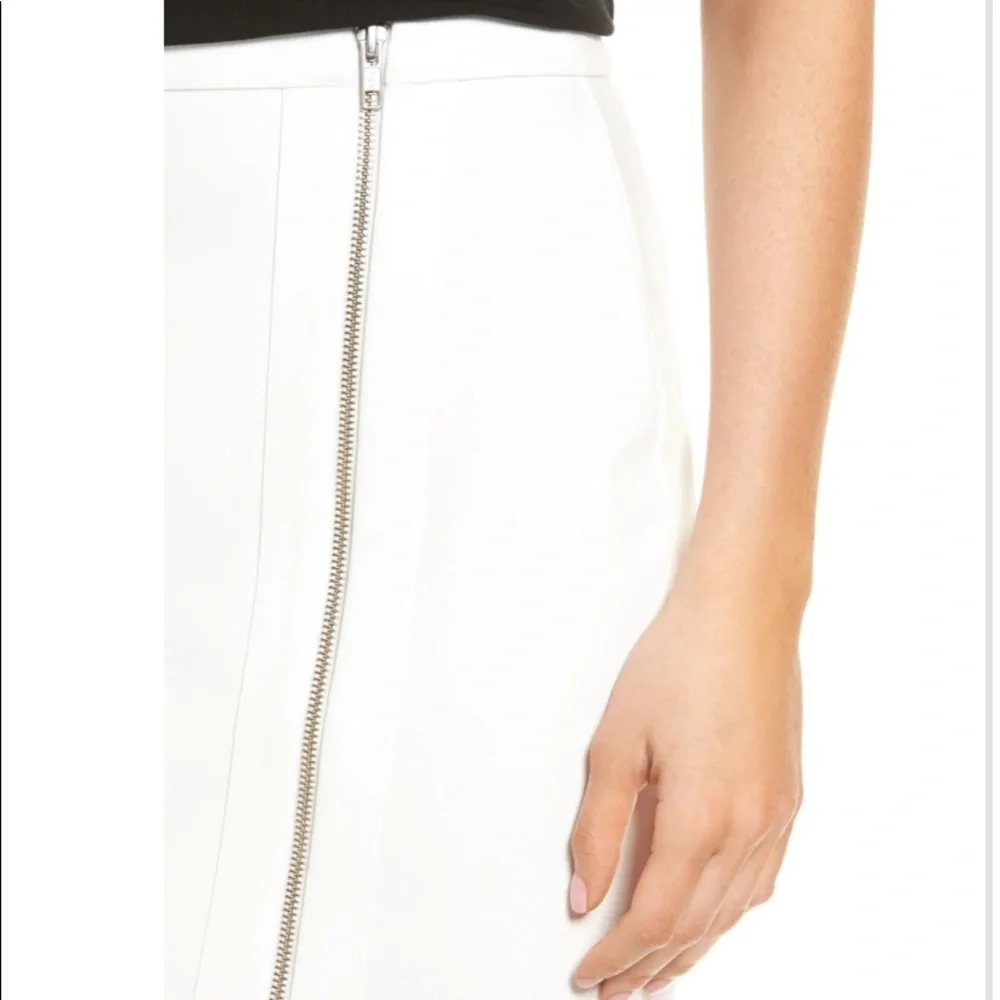 Cupcakes & Cashmere Jann Zip Pencil Skirt White S‎ NWT